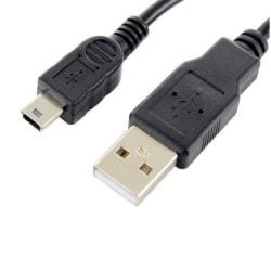 Mini-USB Kabel & Laddare 1 Meter Svart