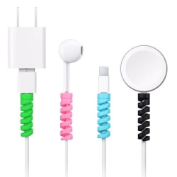 4-Pack Lightning/USB-kabel Kabelbeskyttelse Multicolor