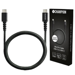 CHAMPION Ultra Pro Cable USB-C - USB-C 1,5m 3A Svart