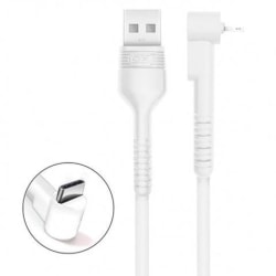 USB-C Kabel Med Ställ 55° Samsung/Huawei/Sony/Nokia m.fl. Vit