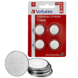 4-Pack Verbatim CR2016 Knappcells batterier Silver