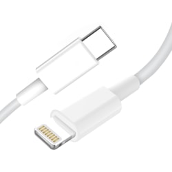 USB-C till Lightning Kabel iPhone 14/13/12 PD 3.0 18W 3A Vit