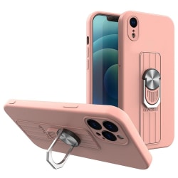 iPhone XR Silicone Case Ringhållare - Rosa Rosa