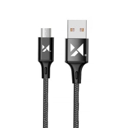 2 Meter Micro-USB Kabel Samsung/Sony/Huawei/LG/PS4 m.fl. Svart