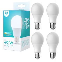 4-Pack LED-Lampa E27 6W 480lm (3000k) Varm Vit Vit