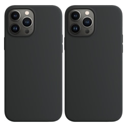 2-Pack iPhone 12 Pro Max Skal Silicone Case - Svart Svart