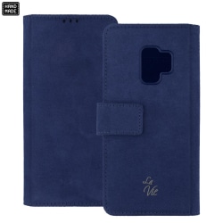 La Vie Leather Wallet Samsung Galaxy S9 Plånboksfodral Mocka Blå