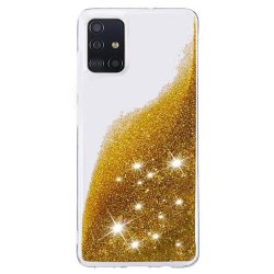 Liquid Glitter Skal för Samsung Galaxy A71 - Guld Guld