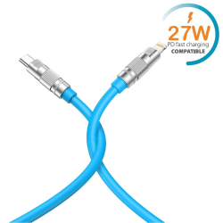XO PD Laddare USB-C till Apple Lightning 27W - 1 Meter Blå Blå