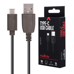 Maxlife USB-Kabel USB TYPE-C 1 Meter Universell 1A Svart