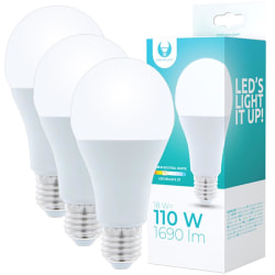 3-Pack LED-Lampa E27 A65 18W/11OW 1690lm (4500k) Neutral Vit Vit