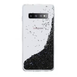Liquid Glitter Skal för Samsung Galaxy S10E - Svart & Bokstäver Svart