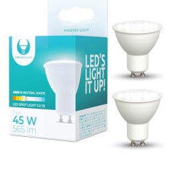2-Pack LED-Lampa GU10, 7W 4500K, 565lm, Vit neutral Vit