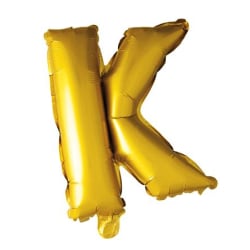 Ballong med bokstav, guldfärgad - K