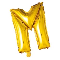 Ballong med bokstav, guldfärgad - M