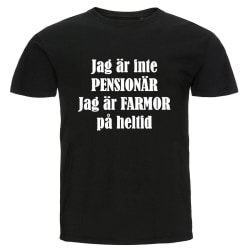T-shirt - Jag är inte pensionär, Farmor Black Storlek XL