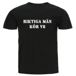 T-shirt - Riktiga män kör V8 Black Storlek 4XL