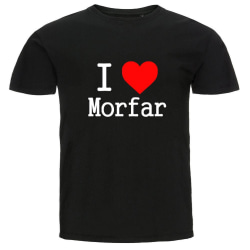 Barn T-shirt - I Love Morfar Black Storlek 150-160