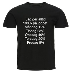 T-shirt - 100% på jobbet Black 4XL