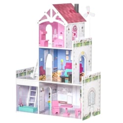 Rootz Wooden Dollhouse - Kids Dollhouse - Dreamhouse Villa - Med
