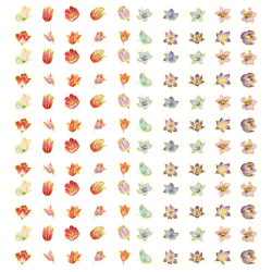 Assorted Flower Sparkle Sticker Sheet Pack