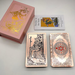 Klassiska guldfolie vattentäta tarotkort med megnet box som specialgåva Rose pink