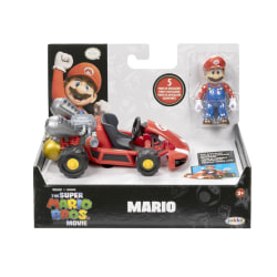 Super Mario Movie Pull Back Fordon med figur Mario multifärg