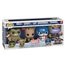 Funko! POP Marvel 4-pack Hulk, Groot, Cap Snowman, Thanos multifärg