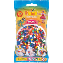 Pärlor till pärlplatta Hama Midi Basic Mix 1000st 207-00 multifärg