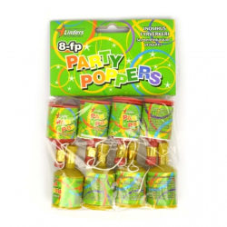 Party Poppers 8-Pack multifärg