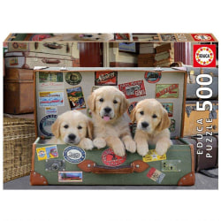 Educa Puppies in the Luggage Pussel 500 bitar 17645 multifärg