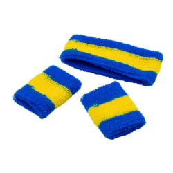 Sweatband Sverige Svettband 3-set Blå one size
