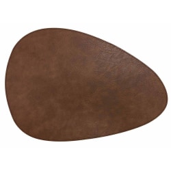 Underlägg läderlook brunt 43x30 cm 4-pack Brun