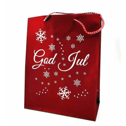 Presentpåse God Jul 3-pack 26x32 cm Röd