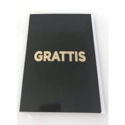 Grattiskort 4-pack med kuvert Svart med guldig text 13x19 cm Svart