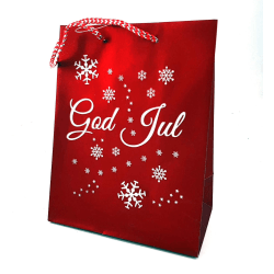 Presentpåse God Jul 3-pack 11x14 cm Röd