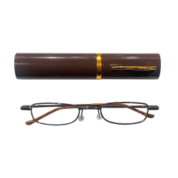 Duga Læsebriller 3.5 med brun etui Brown