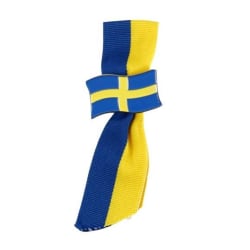 Brosch med band Flagga Sverige multifärg
