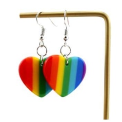 Örhänge Regnbåge Par Hjärta Pride HBTQ+ multifärg
