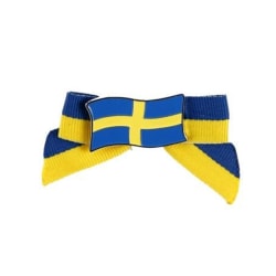 Brosch med rosett Flagga Sverige multifärg