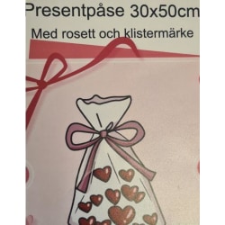 Cellofanpåse inkl rosett/stickers 30x50 cm Transparent