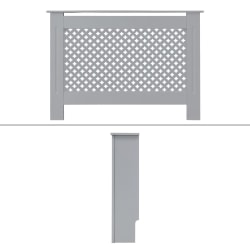 ML Design Radiatorbeklädnad med honungskaka mönster 112x19x82cm grå
