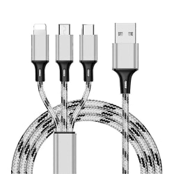 3-i-1 USB Laddsladd Med Iphone/typ C/micro USB -kontakt