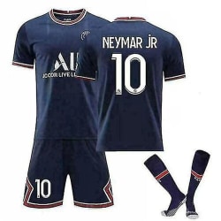 21/22 barn fotbollströja blårandig fotbollströja set 21-22 PSG Home Kit Neymar 10 28(12-13 Years)