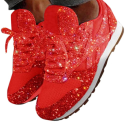 Dam Sparkly Sneakers Sneakers Andas Skor Red 40