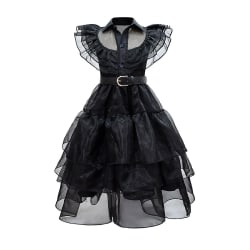 Onsdag Addams Dress For Girls Carnival Party Cosplay Kostym 120cm