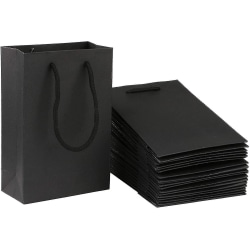 Presentpåsar Svarta papperspåsar 20 st Svarta shoppingpåsar