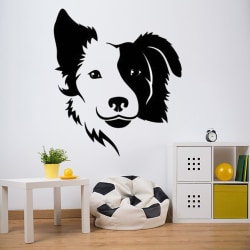 Svartvit hund vinyl vägg klistermärke