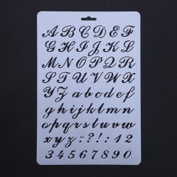 Engelska handskriftstyp bokstäver schablon