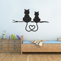 Förälskade katter vinyl vägg klistermärke